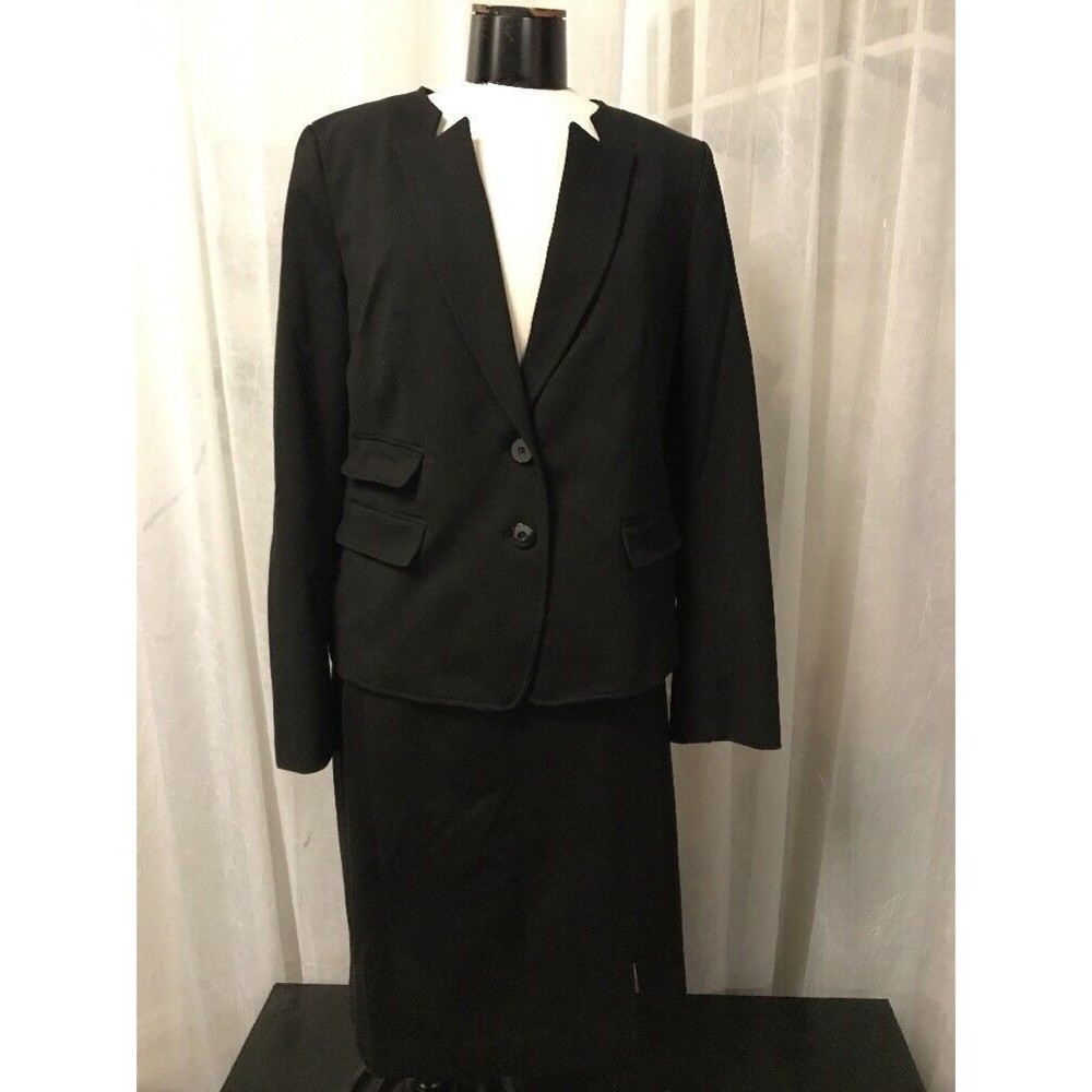 Worth NY Women's Skirt Black Fully Lined Skirt Suit Size 14 NWT